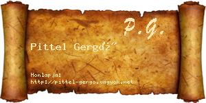 Pittel Gergő névjegykártya